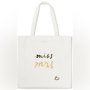 Kate Spade Gold and White Bridal Tote